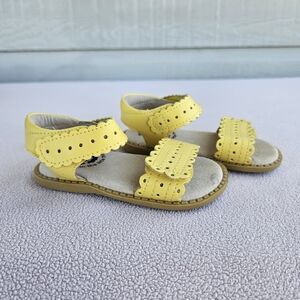Livie & Luca Posey Yellow Girl Sandals SZ 5 Hook & Loop Strap Leather